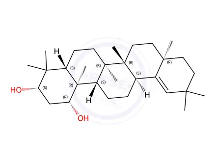 Chemical structure of Olean-18-ene-1β,3β-diol