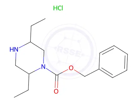 Chemical structure of Benzyl 2,5-diethylpiperazine-1-carboxylate hydrochloride
