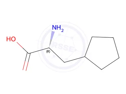 Chemical structure of (R)-2-amino-3-cyclopentylpropanoic acid hydrochloride
