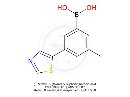 Chemical structure of (3-Methyl-5-(thiazol-5-yl)phenyl)boronic acid