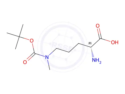 Chemical structure of D-Ornithine, N5-[(1,1-dimethylethoxy)carbonyl]-N5-methyl-
