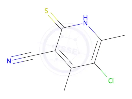 Chemical structure of 5-Chloro-4,6-dimethyl-2-thioxo-1,2-dihydropyridine-3-carbonitrile