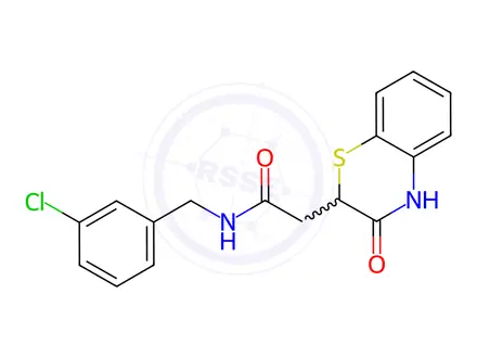 Chemical structure of N-(3-chlorobenzyl)-2-(3-oxo-3,4-dihydro-2H-benzo[b][1,4]thiazin-2-yl)acetamide