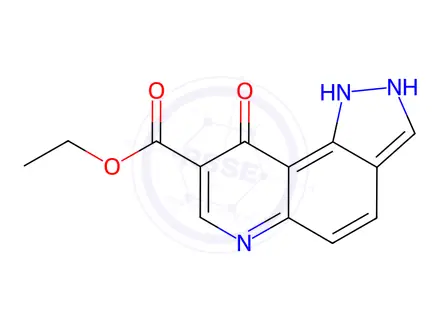 Chemical structure of Ethyl 9-oxo-1H,6H,9H-pyrido[2,3-g]indazole-8-carboxylate