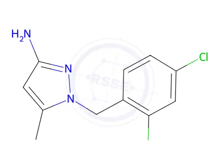 Chemical structure of 1-[(2,4-dichlorophenyl)methyl]-5-methyl-1h-pyrazol-3-amine