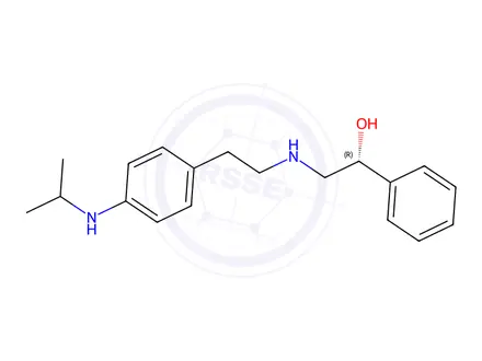Chemical structure of [(R)-2-((4-(isopropylamino)phenethyl)-amino)-1-phenylethan-1-ol]