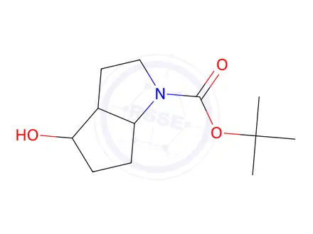 Chemical structure of tert-butyl 4-hydroxy-octahydrocyclopenta[b]pyrrole-1-carboxylate