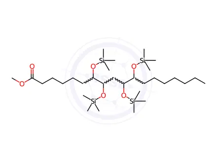 Chemical structure of 7,8,10,11-Tetrakis[(trimethylsilyl)oxy]octadecanoic acid methyl ester