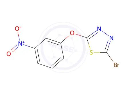 Chemical structure of 2-Bromo-5-(3-nitrophenoxy)-1,3,4-thiadiazole