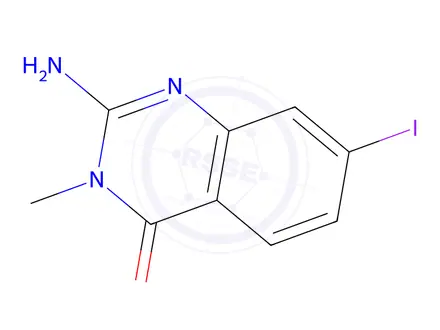 Chemical structure of 2-Amino-7-iodo-3-methylquinazolin-4(3H)-one