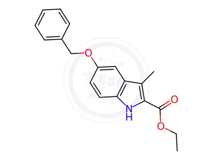 Chemical structure of Ethyl 5-(benzyloxy)-3-methyl-1H-indole-2-carboxylate
