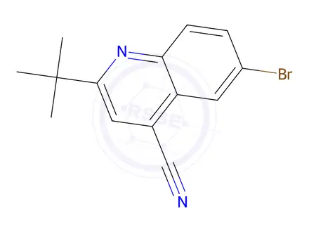 Chemical structure of 6-Bromo-2-(tert-butyl)quinoline-4-carbonitrile