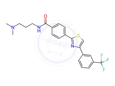 Chemical structure of N-(3-(dimethylamino)propyl)-4-(4-(3-(trifluoromethyl)phenyl)thiazol-2-yl)benzamide