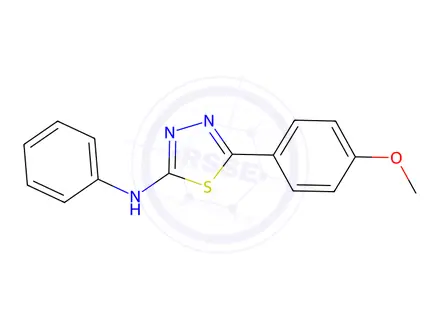 Chemical structure of 5-(4-Methoxyphenyl)-N-phenyl-1,3,4-thiadiazol-2-amine