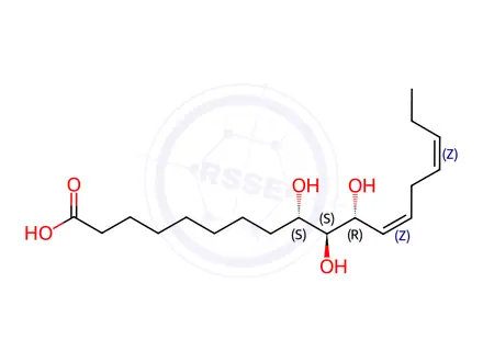 Chemical structure of 12,15-Octadecadienoic acid, 9,10,11-trihydroxy-, (9S,10S,11R,12Z,15Z)-