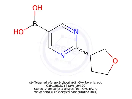 Chemical structure of (2-(Tetrahydrofuran-3-yl)pyrimidin-5-yl)boronic acid