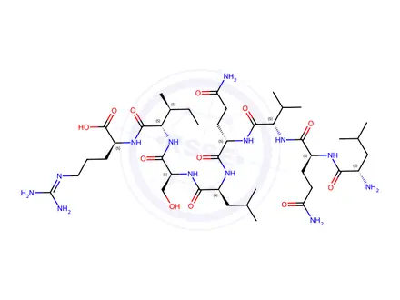 Chemical structure of H-LEU-GLN-VAL-GLN-LEU-SER-ILE-ARG-OH