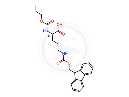 Chemical structure of N5-Fmoc-N2-Alloc-D-ornithine