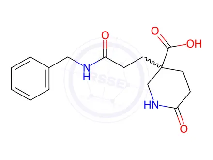 Chemical structure of 3-(2-Benzylcarbamoyl-ethyl)-6-oxo-piperidine-3-carboxylic acid
