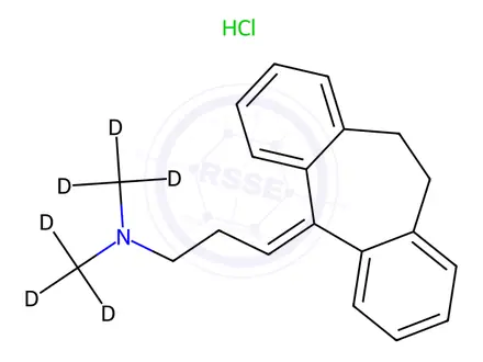 Chemical structure of Amitriptyline hydrochloride-[D6]