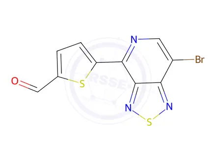 Chemical structure of 5-(7-Bromo-[1,2,5]thiadiazolo[3,4-c]pyridin-4-yl)thiophene-2-carbaldehyde