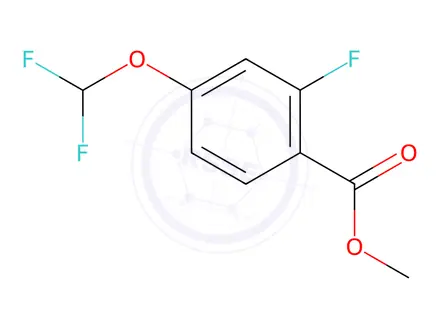 Chemical structure of Benzoic acid, 4-(difluoromethoxy)-2-fluoro-, methyl ester