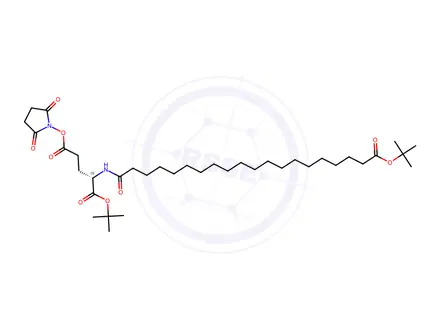 Chemical structure of L-Glutamic acid, N-[20-(1,1-dimethylethoxy)-1,20-dioxoeicosyl]-, 1-(1,1-dimethylethyl) 5-(2,5-dioxo-1-pyrrolidinyl) ester