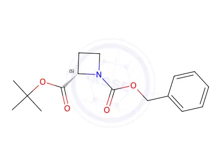 Chemical structure of TERT-BUTYL-L-N-BENZYLOXYCARBONYLAZETIDINE-2-CARBOXYLATE