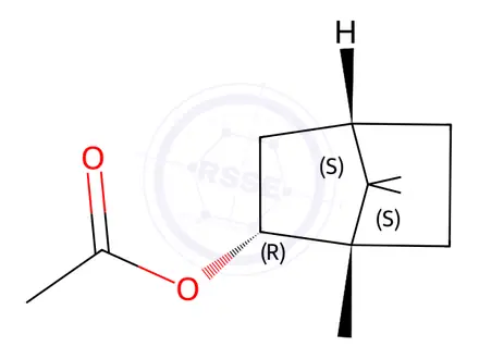 Chemical structure of (-)-Bornyl acetate Solution in Methanol