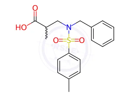 Chemical structure of 3-[Benzyl-(toluene-4-sulfonyl)-amino]-2-methyl-propionic acid