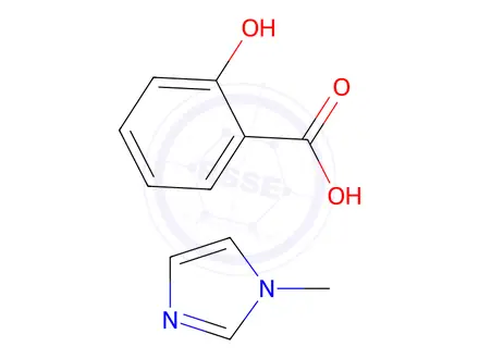 Chemical structure of salicylic acid, compound with 1-methyl-1H-imidazole (1:1)