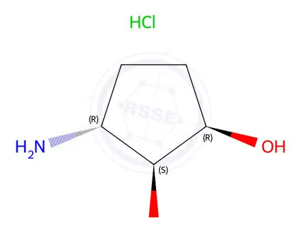 Chemical structure of rel-(1R,2S,3R)-3-Aminocyclopentane-1,2-diol hydrochloride