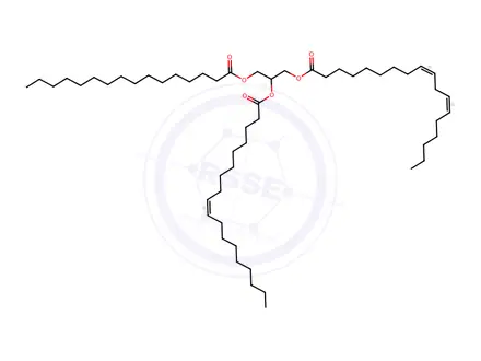 Chemical structure of 1-Palmitoyl-2-oleoyl-3-linoleoyl-rac-glycerol