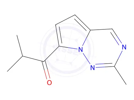 Chemical structure of 2-methyl-1-{2-methylpyrrolo[2,1-f][1,2,4]triazin-7-yl}propan-1-one