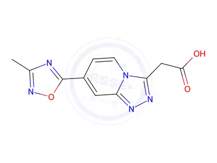 Chemical structure of [7-(3-methyl-1,2,4-oxadiazol-5-yl)[1,2,4]triazolo[4,3-a]pyridin-3-yl]acetic acid