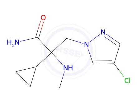 Chemical structure of 3-(4-Chloro-1h-pyrazol-1-yl)-2-cyclopropyl-2-(methylamino)propanamide