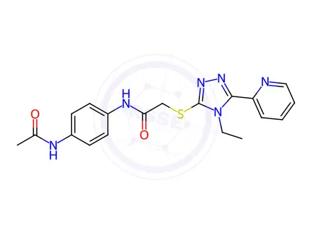Chemical structure of N-(4-Acetamidophenyl)-2-((4-ethyl-5-(pyridin-2-yl)-4H-1,2,4-triazol-3-yl)thio)acetamide