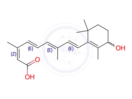Chemical structure of Isotretinoin EP Impurity I (13-cis-4-Hydroxy-Retinoic Acid, 4-Hydroxy Isotretinoin)