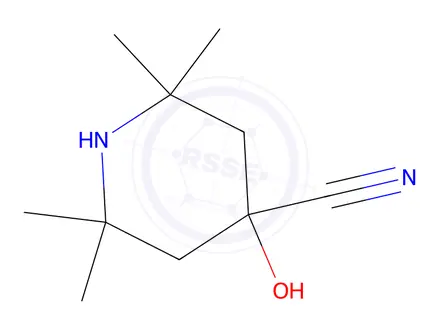 Chemical structure of 4-hydroxy-2,2,6,6-tetramethylpiperidine-4-carbonitrile