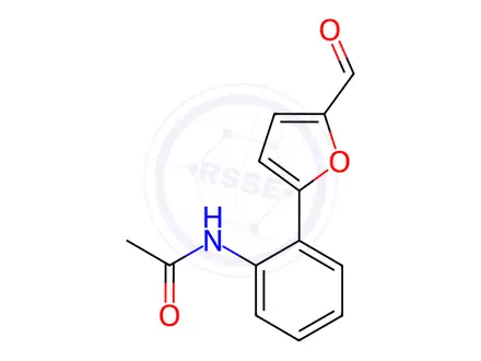 Chemical structure of N-[2-(5-Formyl-2-furyl)phenyl]acetamide