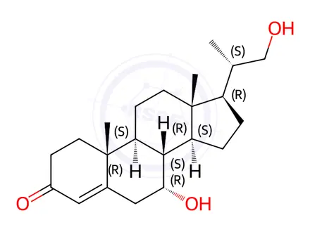 Chemical structure of (7α,20S)-7,21-Dihydroxy-20-methylpregn-4-en-3-one