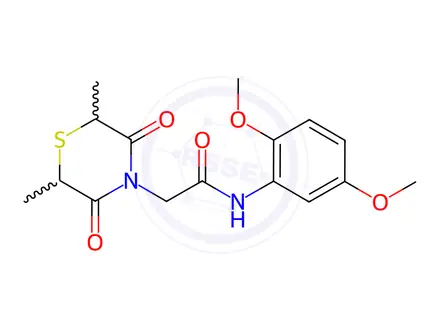 Chemical structure of N-(2,5-Dimethoxyphenyl)-2-(2,6-dimethyl-3,5-dioxothiomorpholino)acetamide