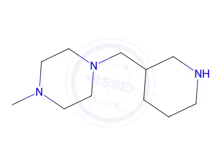 Chemical structure of 1-methyl-4-(piperidin-3-ylmethyl)piperazine