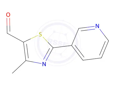 Chemical structure of 4-Methyl-2-(pyridin-3-yl)thiazole-5-carbaldehyde