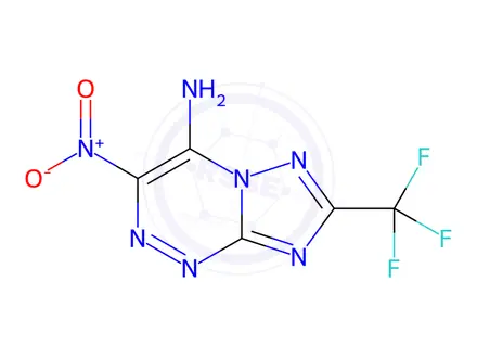 Chemical structure of 3-Nitro-7-(trifluoromethyl)-[1,2,4]triazolo[5,1-c][1,2,4]triazin-4-amine