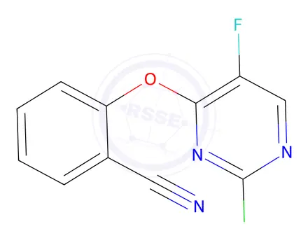Chemical structure of 2-((2-Chloro-5-fluoropyrimidin-4-yl)oxy)benzonitrile