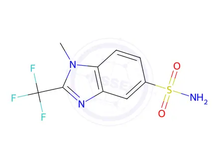 Chemical structure of 1-Methyl-2-(trifluoromethyl)-1H-benzo[d]imidazole-5-sulfonamide