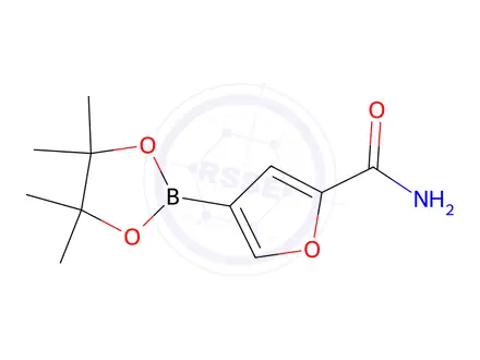 Chemical structure of 4-(4,4,5,5-Tetramethyl-[1,3,2]dioxaborolan-2-yl)-furan-2-carboxylic acid amide