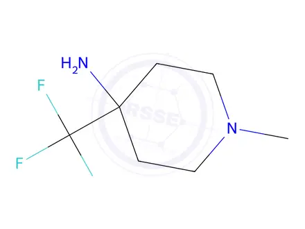 Chemical structure of 1-Methyl-4-(trifluoromethyl)piperidin-4-amine