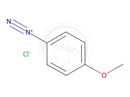 Chemical structure of 4-methoxy-phenyl-diazonium chloride